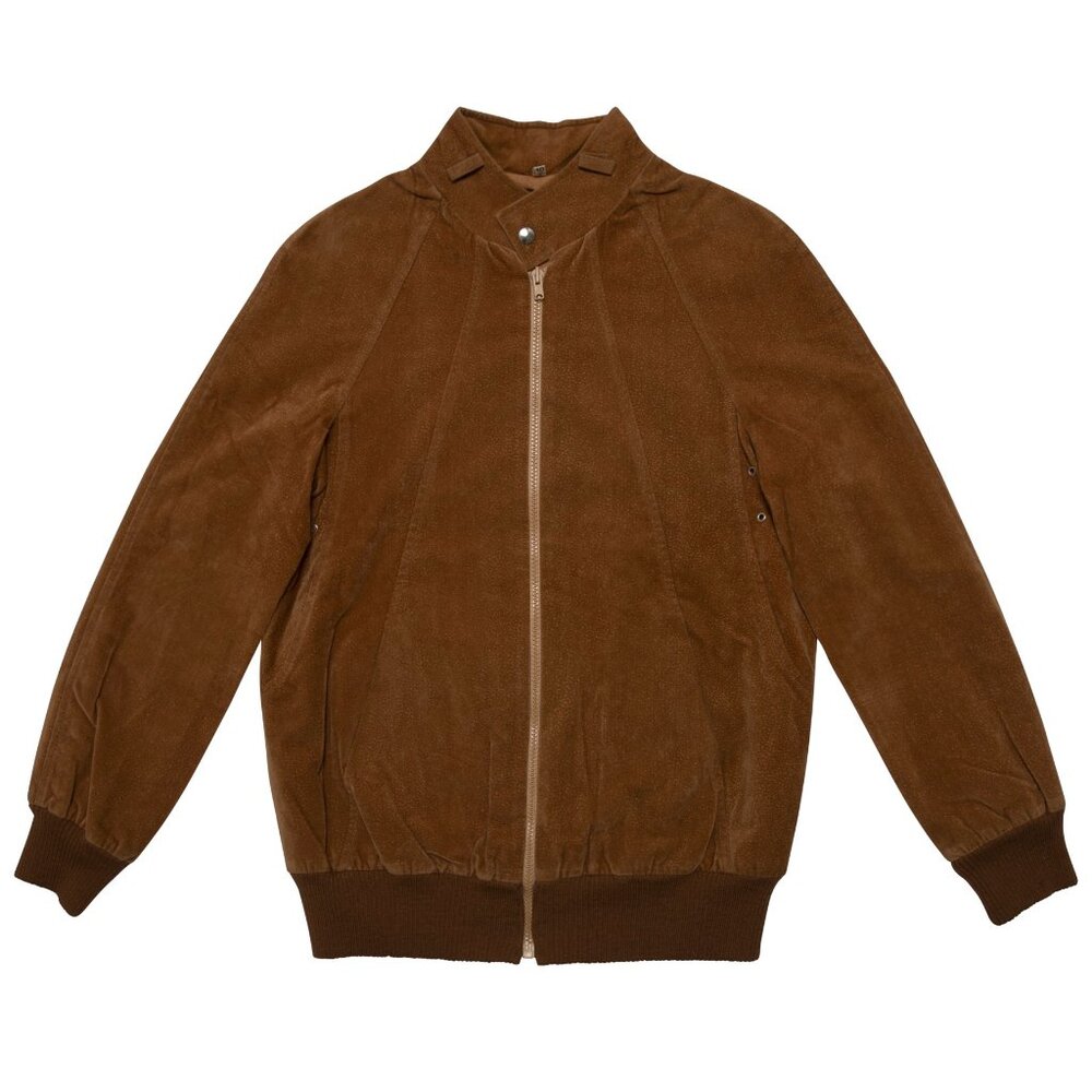 90 (Italy) 70s Vintage, Wool Ribbed, Hand Finished Suede